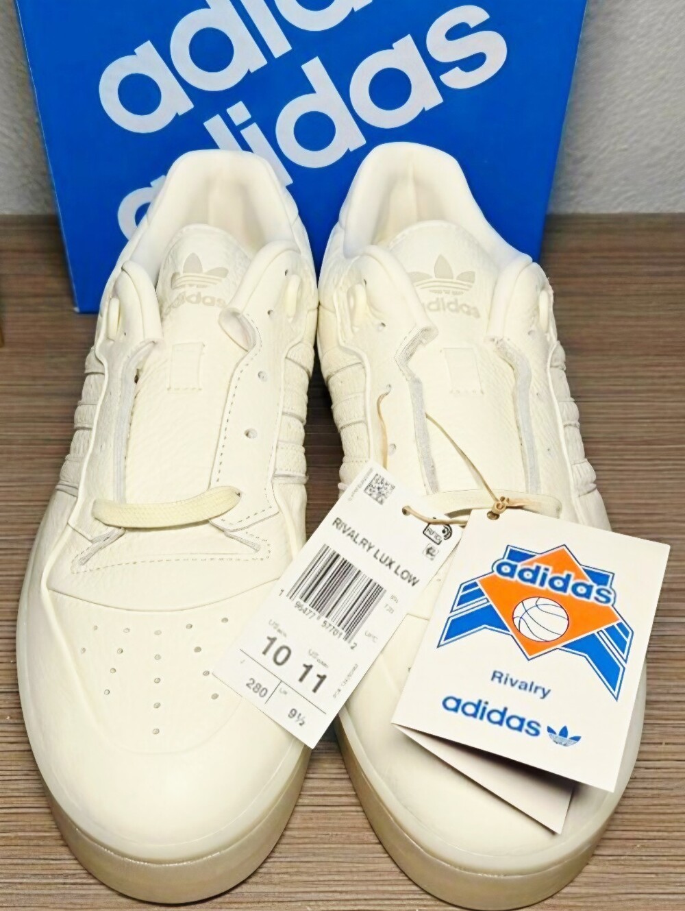Adidas Rivalry Lux Cloud White Ivory Leather Size:10 Men’s. 11 Women's